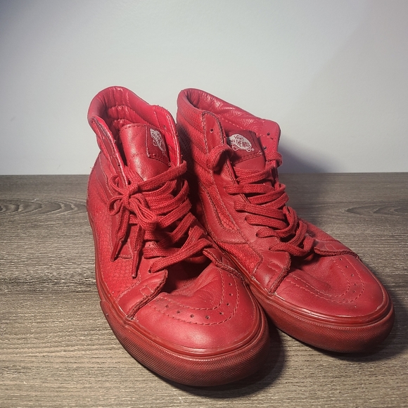 leather vans high top size 9.5 men - Picture 3 of 8
